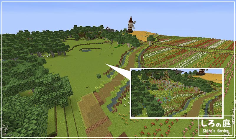 Mod追加の果物で果樹園とログハウスを建築 農場 牧場エリア しろの庭 しろがマインクラフトで遊ぶブログ